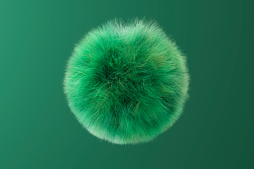 Sphere shaped grass ball, green energy concept. Digitally generated image.