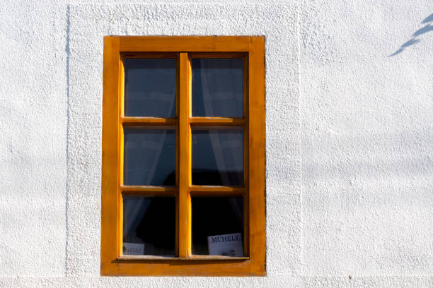 Window of an old village house in Balatonkenese in Hungary