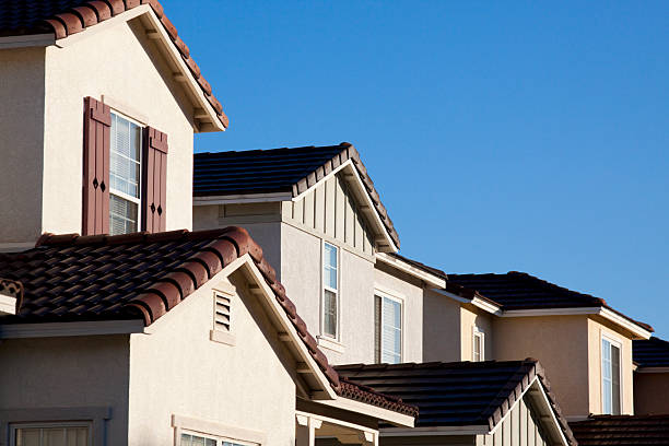 istock Stucco Home Exterior and Blue Sky 177644658