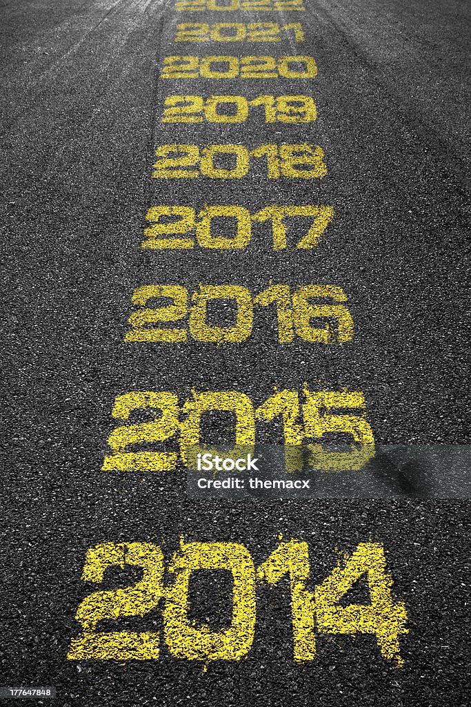 Road Jahre marks - Lizenzfrei 2014 Stock-Foto
