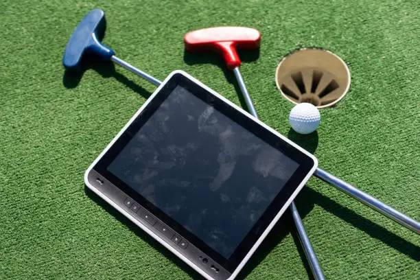 Photo of Mini Golf Game, mobile app, tablet PC.