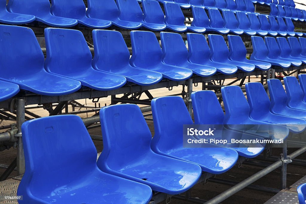 Blue stadium posti. - Foto stock royalty-free di Ambientazione esterna