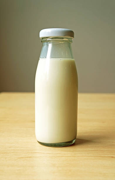 istock Soy milk in glass bottl 177653530
