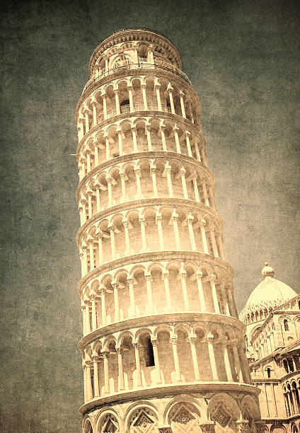 istock Vintage image of Leaning tower, Pisa, Italy 177654467