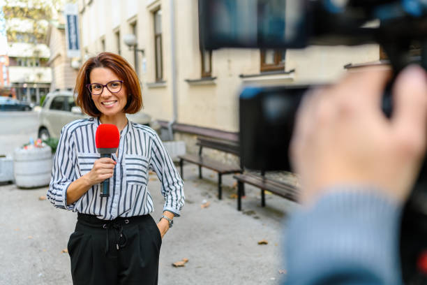 istock Female TV reporter 1776557758
