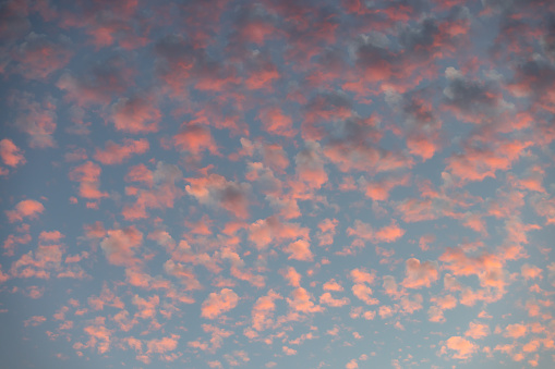 Multi colors clouds on sunset sky.