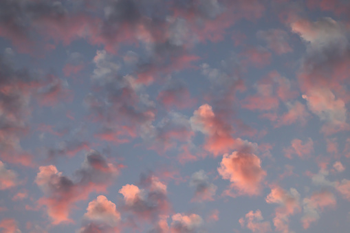 Multi colors clouds on sunset sky.