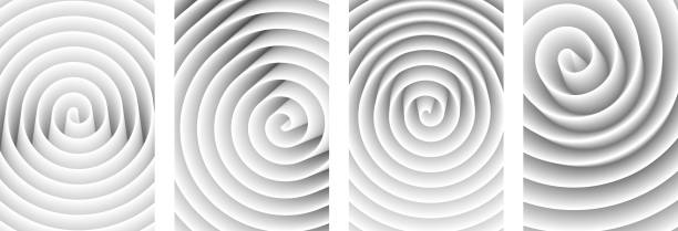 istock Set of paper mockup cards with white spiral 3d shapes. Made for invitation, web pages, apps, party flyer, simple web design. 1776600429