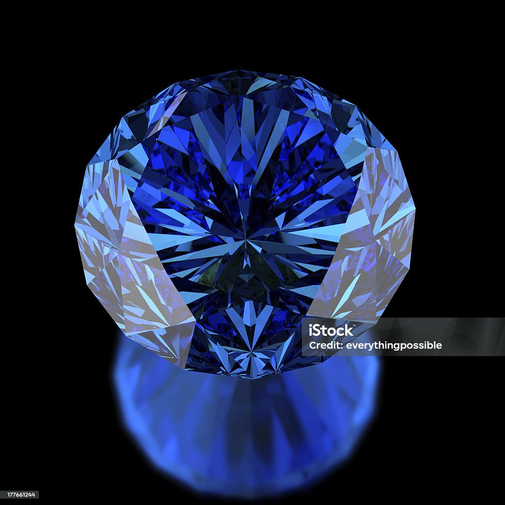 Diamant bleu sur fond noir - Photo de Bijou libre de droits