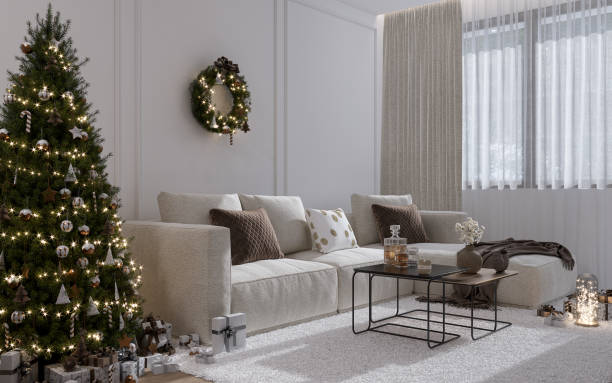 istock Christmas Tree in Living Room Interior 1776676741