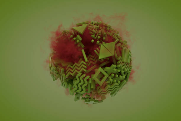 Christmas background, new year concept, geometric shapes. Digitally generated image.