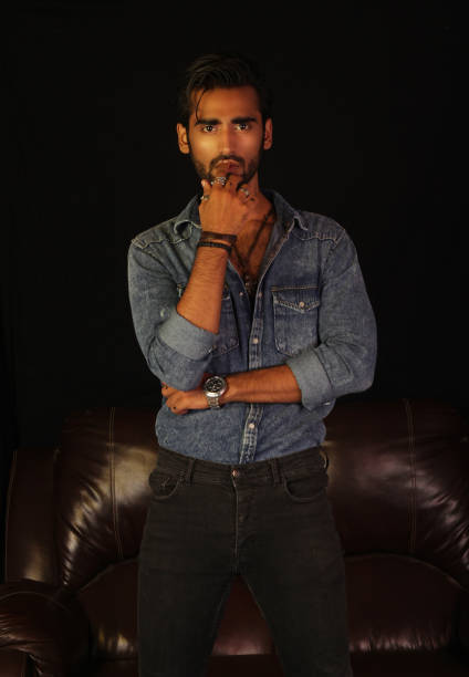Male model posing in studio