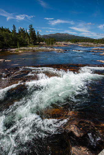 Beautiful landscape around Otra river, Sorlandet and Telemark Norway