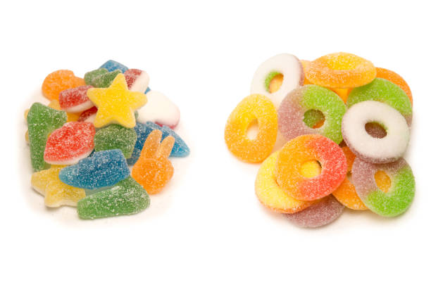 istock Assorted gummy candies isolated on a white background. Top view. 1776751974