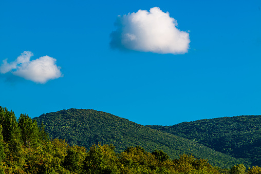 Cloudscape - Blue sky and white clouds over the eastern Serbia