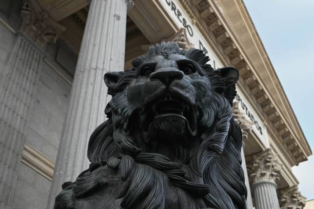 istock a lion's head on the base of a building 1776765905