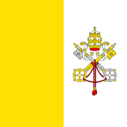 The Holy See flag. flag of Vatican. National Vatican flag. Vatican national flag. Apostolic See country. State symbol of Petrine See. Catholic Church