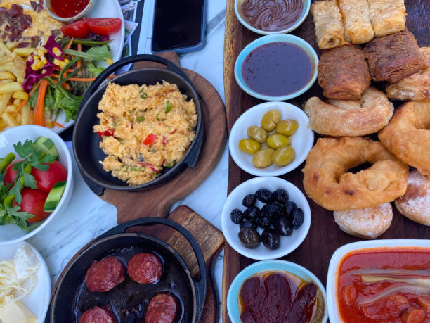 istock Turkish breakfast with pastries and sausage. 1776798164