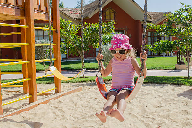 the child on a swing