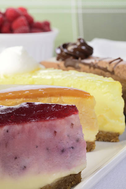 istock Slices of cheese cake with berries 177682583