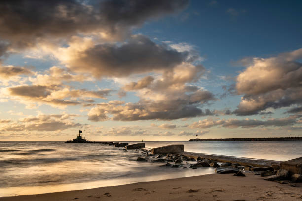 istock Beautiful see landscape without people, long exposure with clouds, panorama, Baltic See, long exposure 1776831957