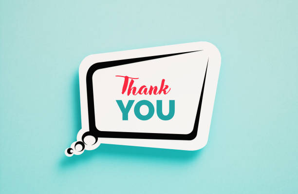 istock Thank You Written Cartoon Style Speech Bubble On Blue Background 1776833152