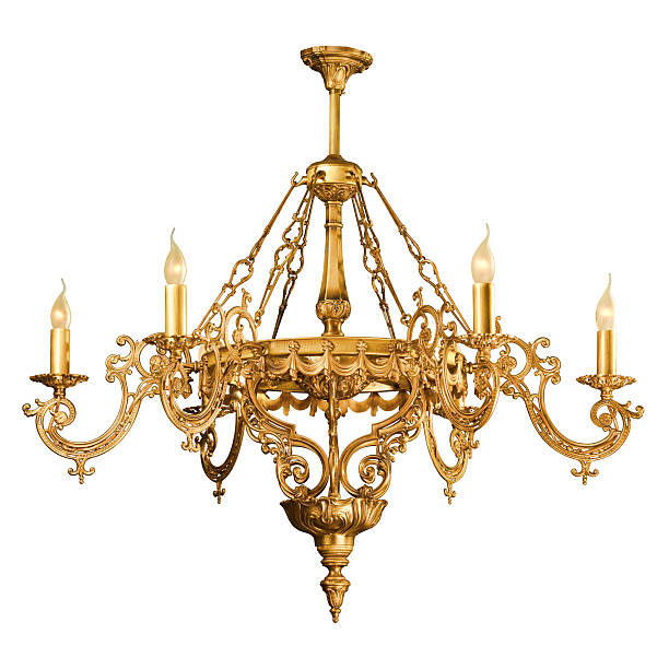 istock Vintage chandelier isolated on white 177684557