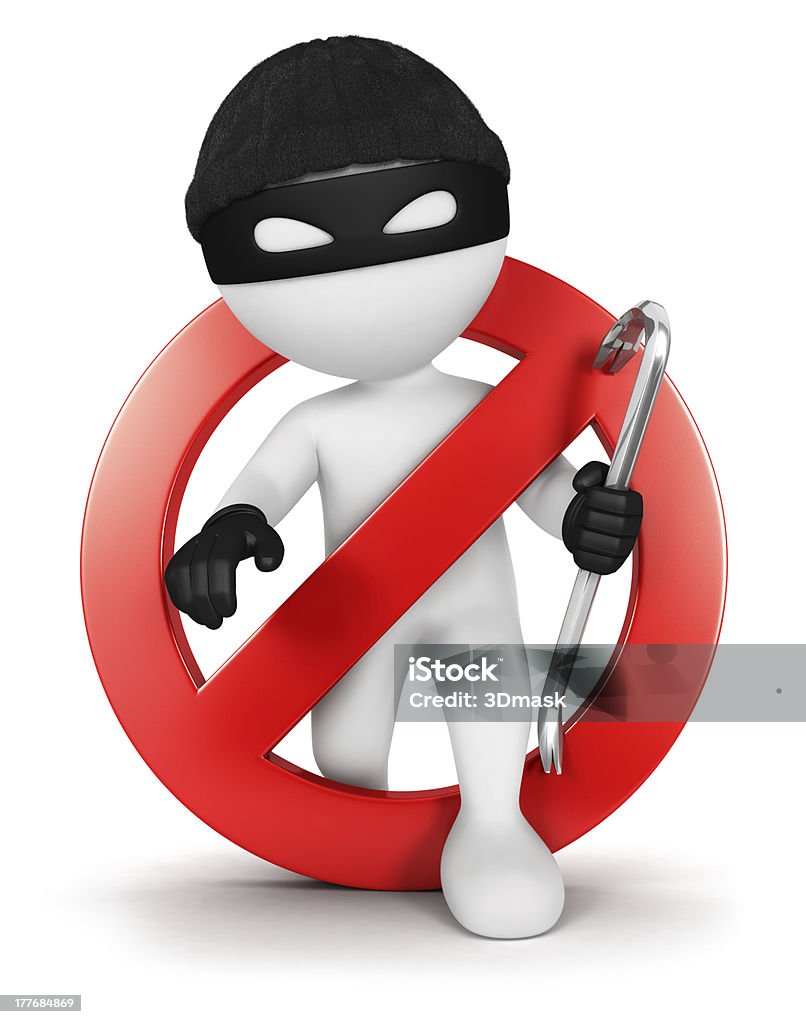 3d white people no thief 3d white people no thief, isolated white background, 3d image People Stock Photo