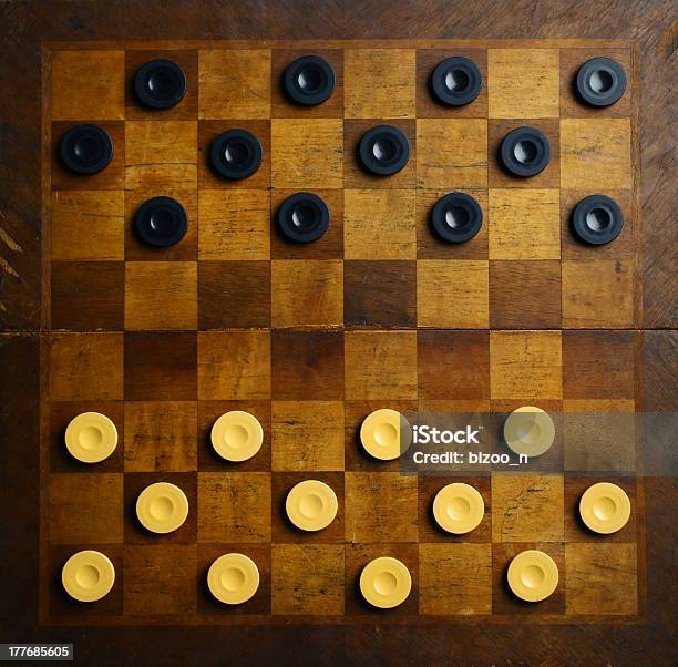 Checkers Game Stock Photo - Download Image Now - Activity, Aggression, Arts Culture and Entertainment