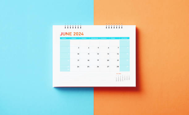 istock June 2024 Calendar On Blue And Orange Background 1776860586