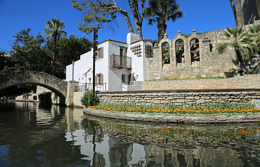 Scene on River Walk of San Antonio, Texas