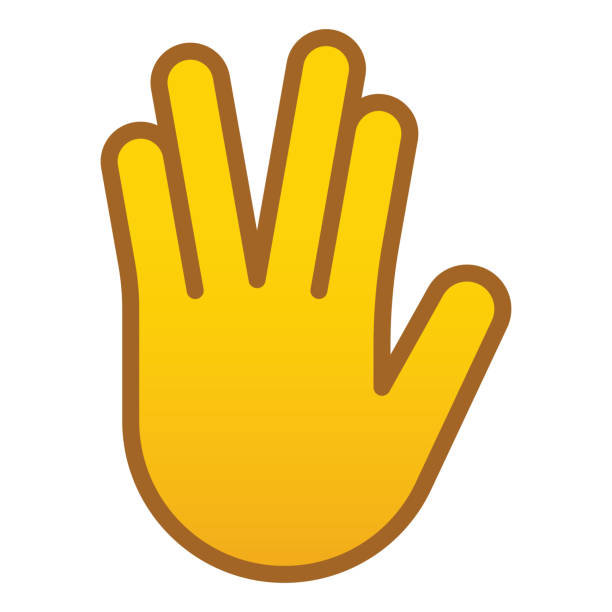 Hand Icon - Editable Stroke A color thin line hand icon. The outline stroke is fully editable. The vector EPS file has a transparent background, so the icon can be placed onto any color. vulcan salute stock illustrations