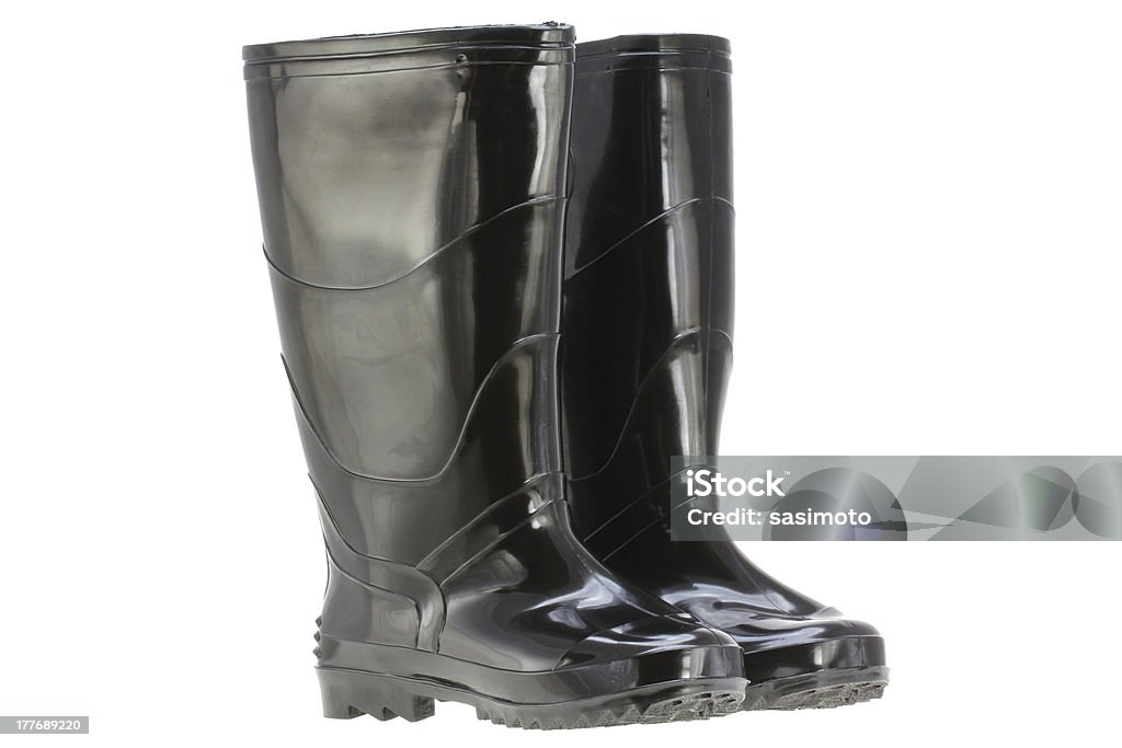 Black Regen Stiefel Schuhe (Gummi) - Lizenzfrei Accessoires Stock-Foto