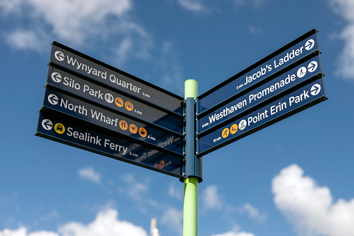 Directional signs in Auckland city center