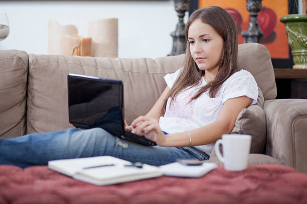istock Young Latin woman working from home 177690319
