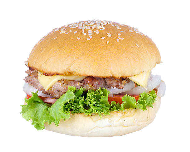 istock pork cheese burger isolated on a white background 177691278