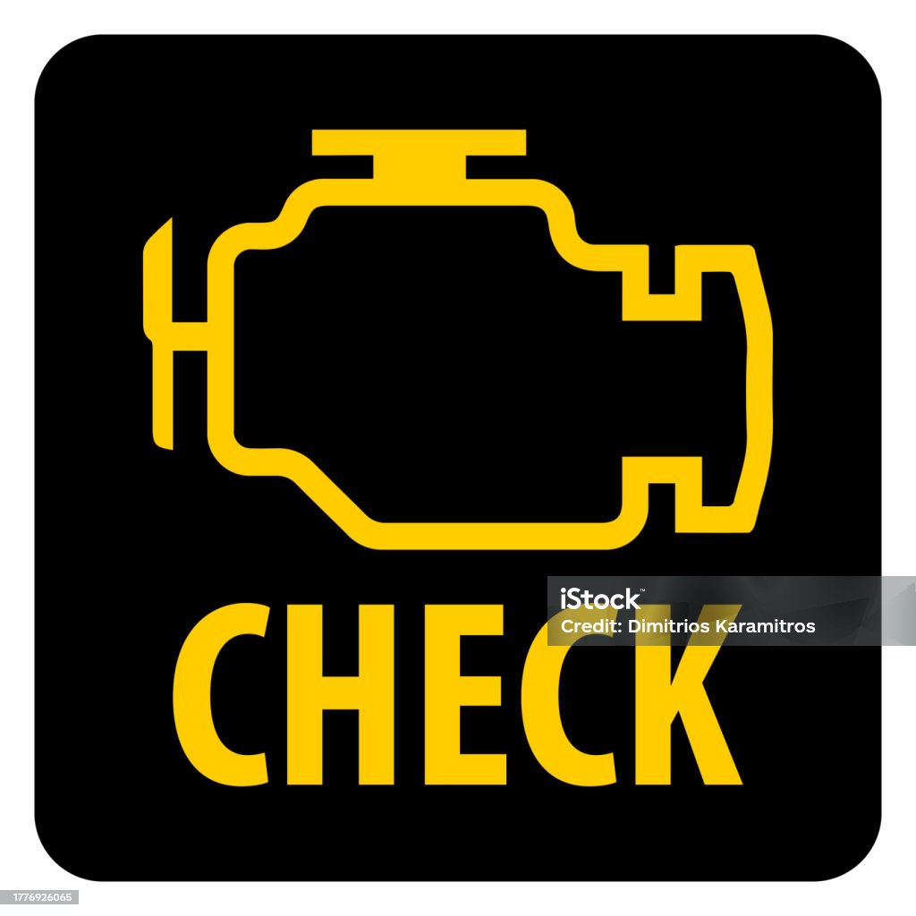 Check Engine Warning Light Stock Illustration - Download Image Now ...