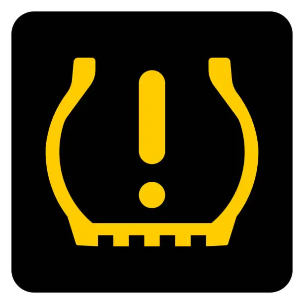 Vector illustration of Tyre pressure monitoring system (TPMS) warning light