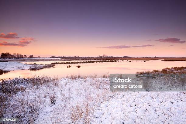 Wschód Słońca Nad Rzeką W Zimie - zdjęcia stockowe i więcej obrazów Bagno - Bagno, Bez ludzi, Biały
