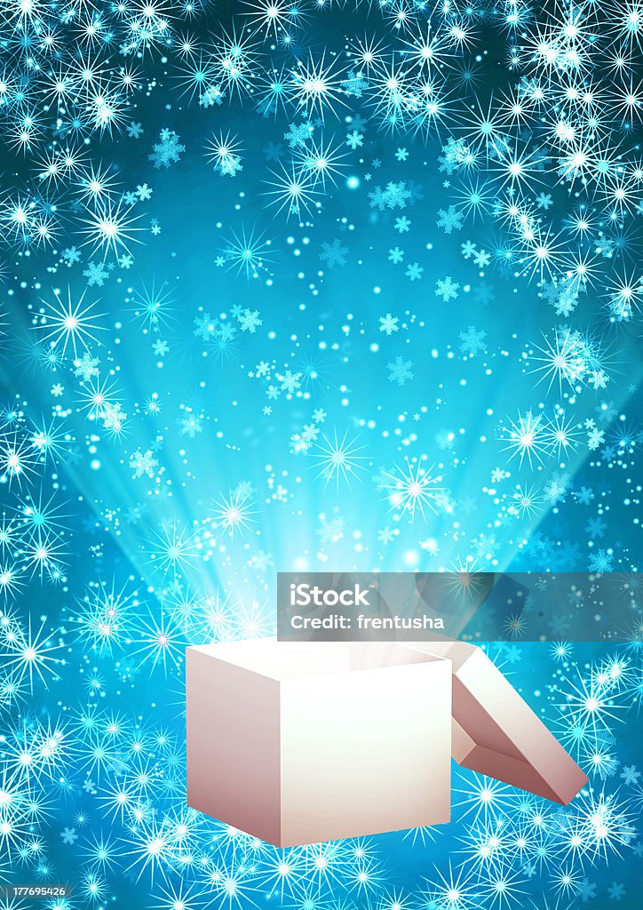 Magic box Christmas background with magic box Box - Container Stock Photo