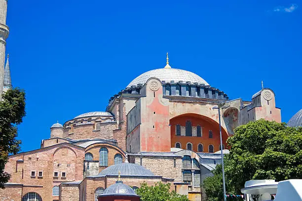 Famous cathedral and museum Hagia Sophia in Istanbul, Turkey
