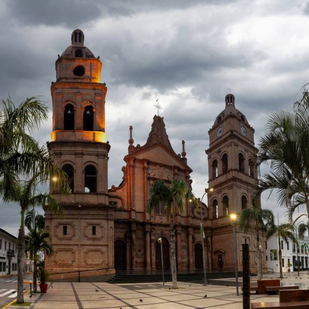 Santa Cruz, Bolivia, October 7, 2023: View of the Catedral Metropolitana Basílica Menor de San Lorenzo in this Bolivian town on early morning.