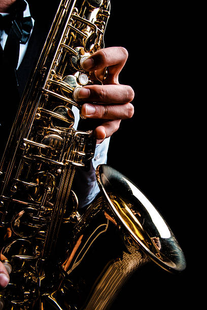 sassofono player - smooth jazz foto e immagini stock