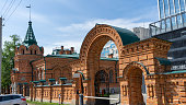 Zheleznov's estate in Yekaterinburg, Sverdlovsk region, Russia. Building is made of red brick in Russian style. Local sights of Yekaterinburg