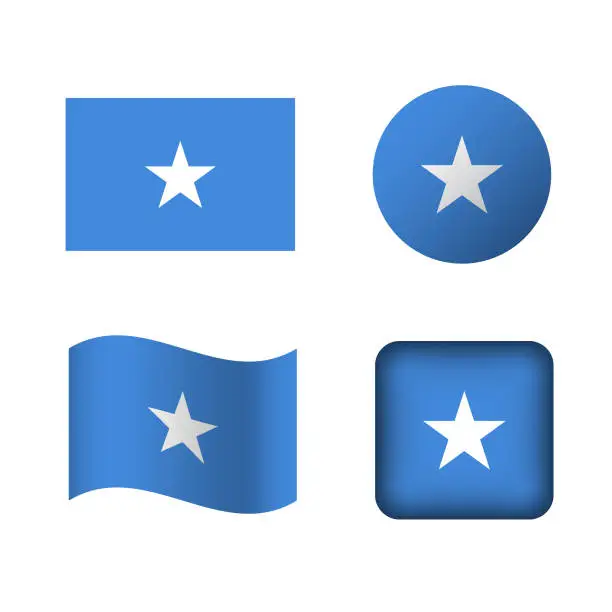 Vector illustration of Vector Somalia National Flag Icons Set