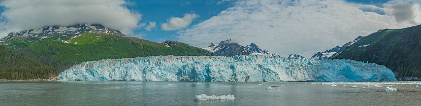 The Meares Glacier is a large and only tidewater glacier at the head of Unakwik Inlet in Chugach National Forest, Alaska. The glacier is one of the many in Prince William Sound.  The glacier is named for eighteenth century British naval captain John Meares. The face of the glacier is one mile wide where it calves into the inlet.