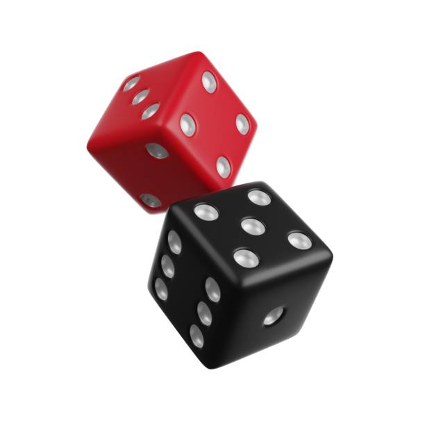 istock Game red and black Dice 3D render Casino icon 1777011079