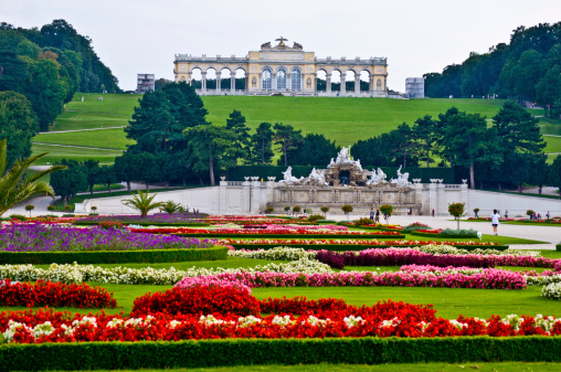 view of the Gloriette of the park Schoenbrunn in Vienna