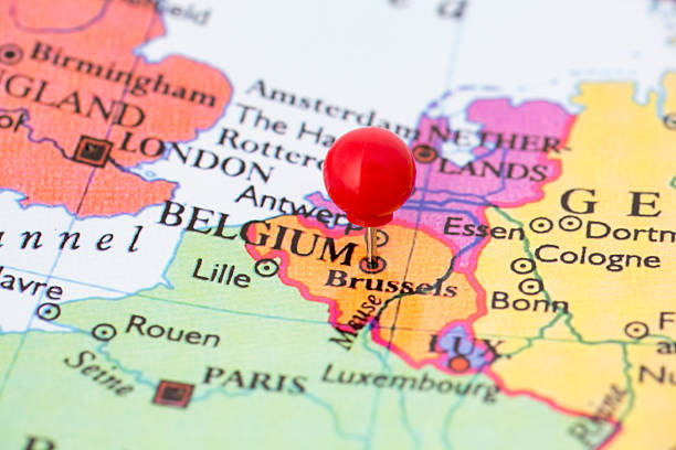 istock Red Pushpin on Map of Belgium 177703894