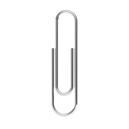 Paper clip isolated on white background. 3d illustration.